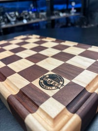 Image 3 of Handcrafted medium checkered board cutting board