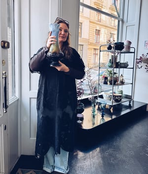 Vintage art nouveau Rörstrand Majolica vase