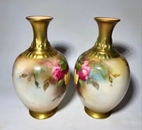 Image 3 of Royal Worcester Pair Small Bottle Vases