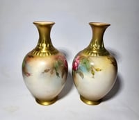 Image 5 of Royal Worcester Pair Small Bottle Vases