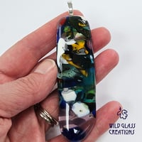 Image 2 of Recycled melted glass pendant - long
