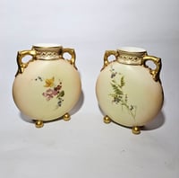 Image 4 of Royal Worcester Pair Moon Flasks