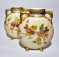 Image 2 of Royal Worcester Pair Moon Flasks