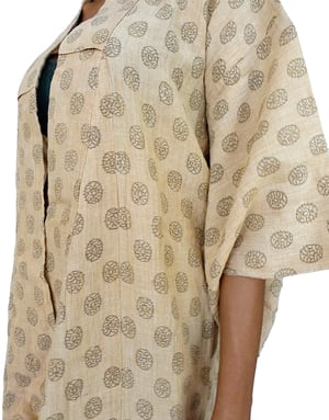 Image of Hampkimono dame - naturmateriale - håndvævet med matsu mønster