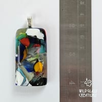 Image 4 of Recycled melted glass pendant - with button