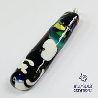 Image 1 of Recycled melted glass pendant - long and thin