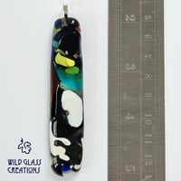 Image 3 of Recycled melted glass pendant - long and thin