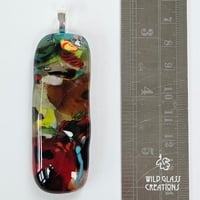 Image 3 of Recycled melted glass pendant - with twisted cane