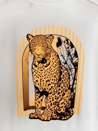 Image 4 of T-SHIRT UNISEXE / BLANC / LEOPARD FLUO