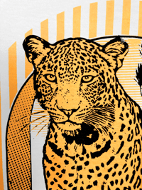 Image 5 of T-SHIRT UNISEXE / BLANC / LEOPARD FLUO