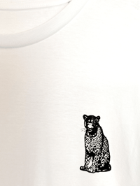 Image 3 of T-SHIRT UNISEXE / BLANC / LEOPARD FLUO