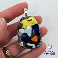 Image 3 of Recycled melted glass pendant - yellow