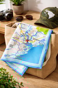 Image 3 of Original Charleo® Silk Map Scarf