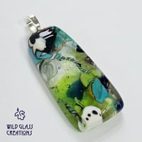 Image 2 of Recycled melted glass pendant - green