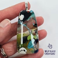 Image 3 of Recycled melted glass pendant - green