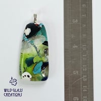 Image 4 of Recycled melted glass pendant - green