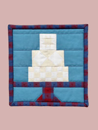 Image 1 of Wedding Cake Pot Holder / Blue