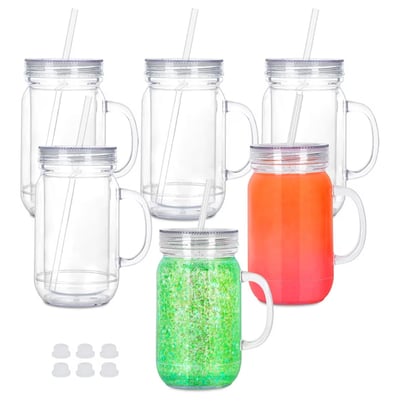 Image of 20 oz Mason Jar Acrylic Snow Globe 