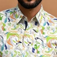 Image 2 of camisa corta acuarela verde