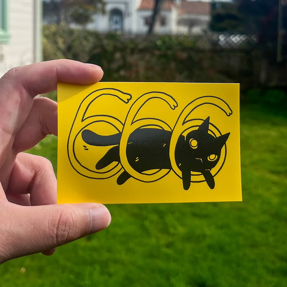 Image of Cat Jumping Through Numbers Sticker