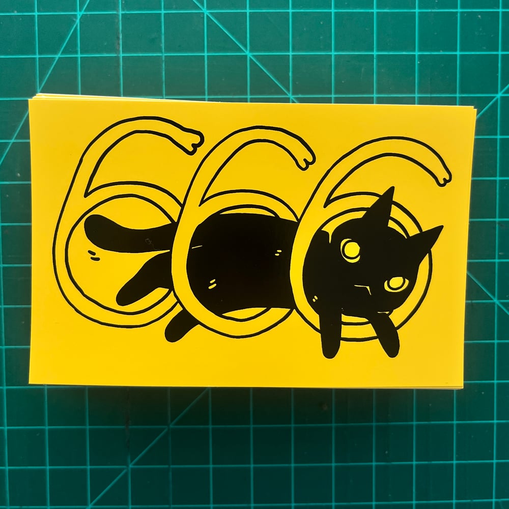Image of Cat Jumping Through Numbers Sticker