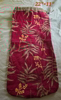 Pure Linen Bread Bag - Olives on Burgundy 