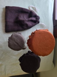 Image 2 of Pure Linen Jar Covers & Garlic Keeper Set- Shades of Autumn 