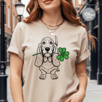 Image 4 of Funny Basset Hound Shamrock St. Patrick's Day Shirt Dog Lover Gift