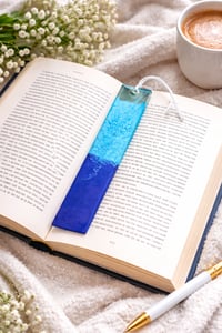 Image 1 of Ocean Resin Bookmark | Blue Gradient Bookmark