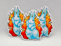 Image 3 of Flaming Pet Bunny Sticker