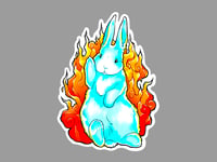 Image 1 of Flaming Pet Bunny Sticker