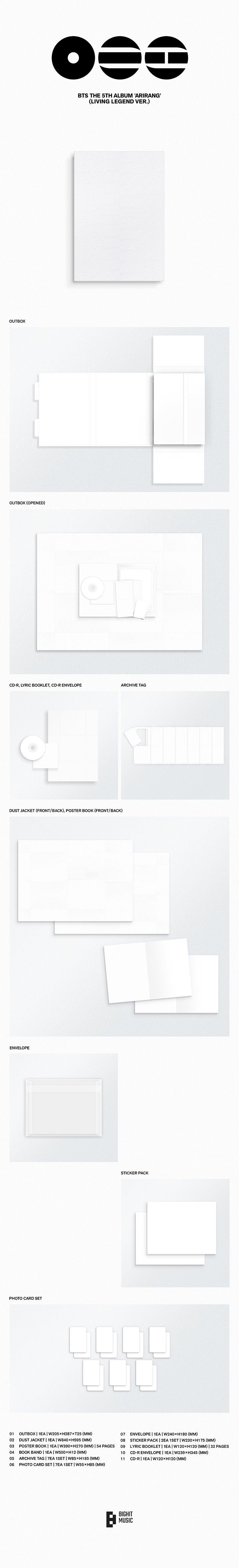 Image of [PRE-ORDER] BTS ‘ARIRANG’ Set + Living Legend Ver.+ Weverse Shop POB