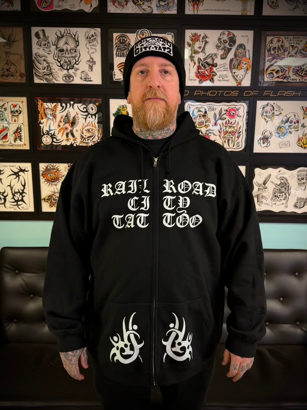 SKULL ZIP-UP HOODIE