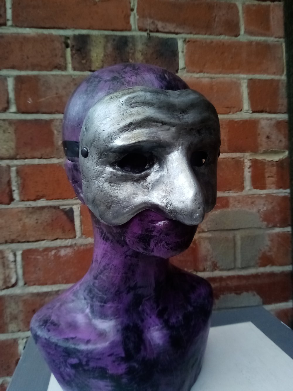 Silver Pulcinella Mask