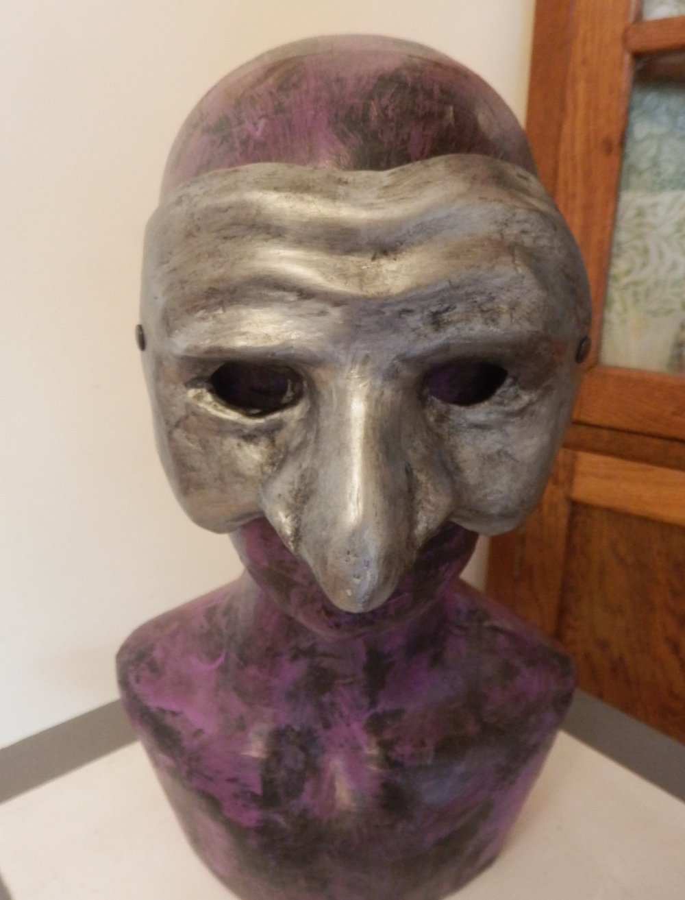 Silver Pulcinella Mask