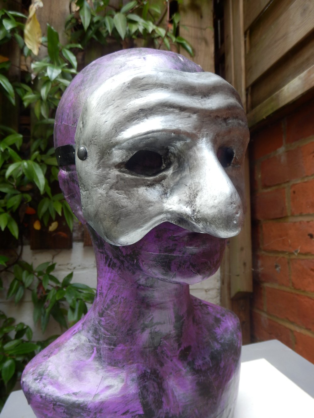 Silver Pulcinella Mask