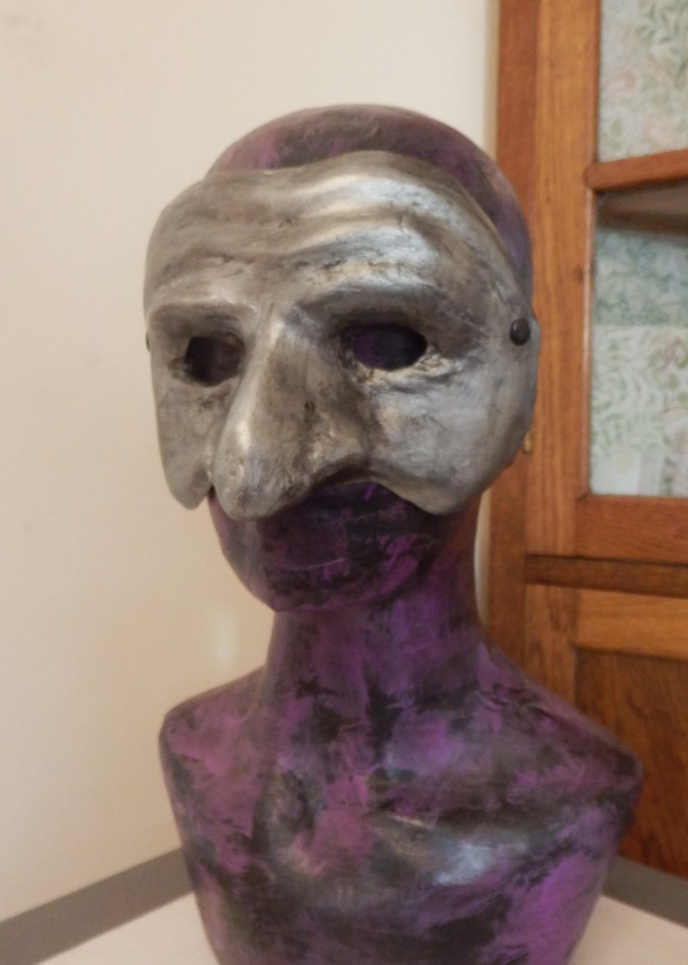 Silver Pulcinella Mask