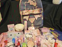 Image 1 of Hello Kitty Grey & Pink Backpack Bundle 