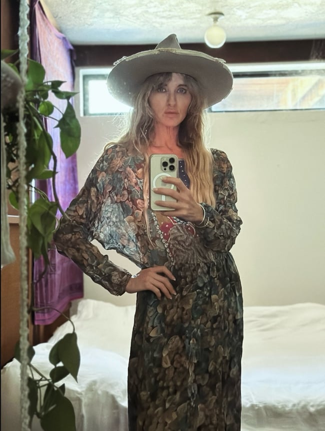 1970s Koos van den Akker chiffon low back bohemian dream dress 