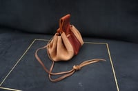 Image 4 of Leather drawstring pouch, Coin bag, 