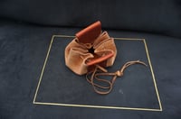 Image 5 of Leather drawstring pouch, Coin bag, 