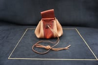 Image 11 of Leather drawstring pouch, Coin bag, 