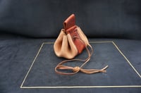 Image 12 of Leather drawstring pouch, Coin bag, 