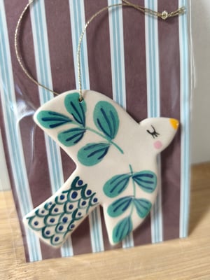 Image of   Petit oiseau à suspendre feuillage bleu 