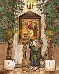 Cat Lighting a Candle