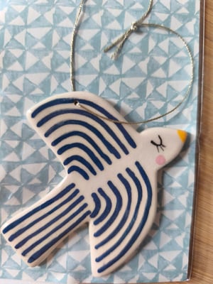 Image of    Petit oiseau à suspendre bleu 1