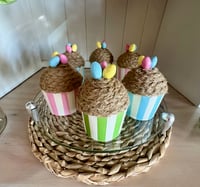 Image 1 of Rustic Easter Cupcakes - set of three - Easter Eggs 