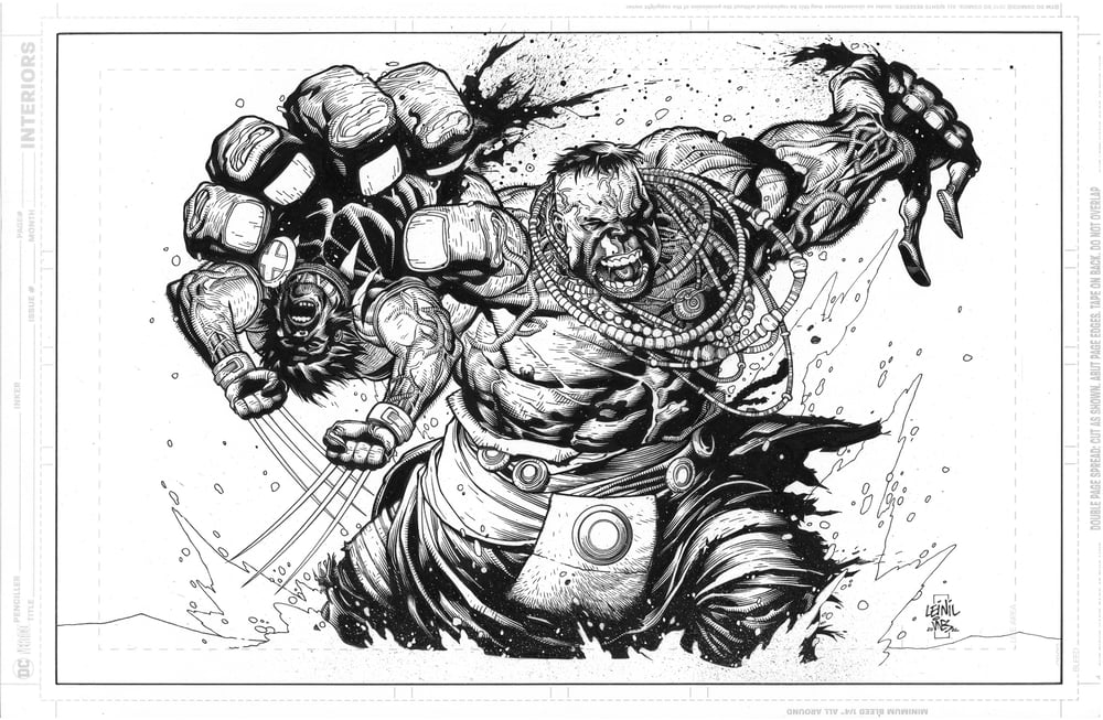 Image of Ultimate Wolverine vs Hulk Blue Line Cover.