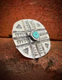 Image 2 of WL&A Handmade Walking Liberty Silver Half Dollar Old Style Crossroads Ring - Size 8.5