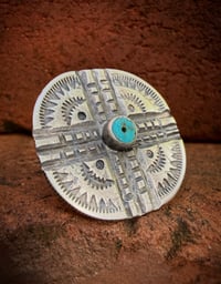 Image 2 of WL&A Handmade Walking Liberty Silver Half Dollar Old Style Crossroads Ring - Size 7.5